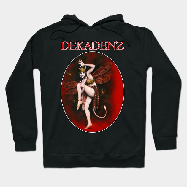 Dekadenz Vintage Dancing Devil Girl Design Hoodie by mictomart